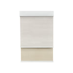 Room Darkening Beach Sand (Front Fabric) & Light Filtering Beige (Back Fabric) on Dual-Roller Automatic Shade 