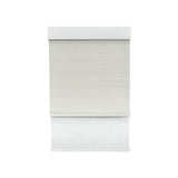 Room Darkening Moonlight White (Front Fabric) & Light Filtering Seafoam White (Back Fabric) on Dual-Roller Automatic Shade 