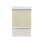 Light Filtering Soft Linen (Front Fabric) & Room Darkening Beach Sand (Back Fabric) on Dual-Roller Automatic Shade 