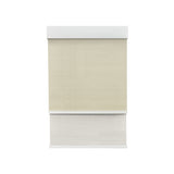Light Filtering Soft Linen (Front Fabric) & Room Darkening Beach Sand (Back Fabric) on Dual-Roller Automatic Shade 