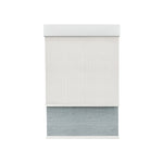 Light Filtering White (Front Fabric) & Room Darkening Denim Blue (Back Fabric) on Dual-Roller Automatic Shade 