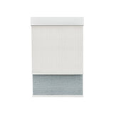 Light Filtering White (Front Fabric) & Room Darkening Denim Blue (Back Fabric) on Dual-Roller Automatic Shade 