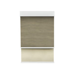 Room Darkening Mocha Brown (Front Fabric) & Light Filtering Soft Linen (Back Fabric) on Dual-Roller Automatic Shade 