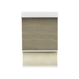 Room Darkening Mocha Brown (Front Fabric) & Light Filtering Soft Linen (Back Fabric) on Dual-Roller Automatic Shade 