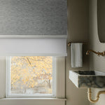 Light Filtering Earl Grey (Front Fabric) & Room Darkening Light Grey (Back Fabric) on Dual-Roller Automatic Shade