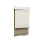 Light Filtering Off White (Front Fabric) & Room Darkening Mocha Brown (Back Fabric) on Dual-Roller Automatic Shade 