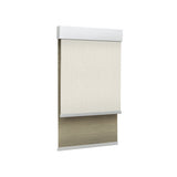Light Filtering Off White (Front Fabric) & Room Darkening Mocha Brown (Back Fabric) on Dual-Roller Automatic Shade 