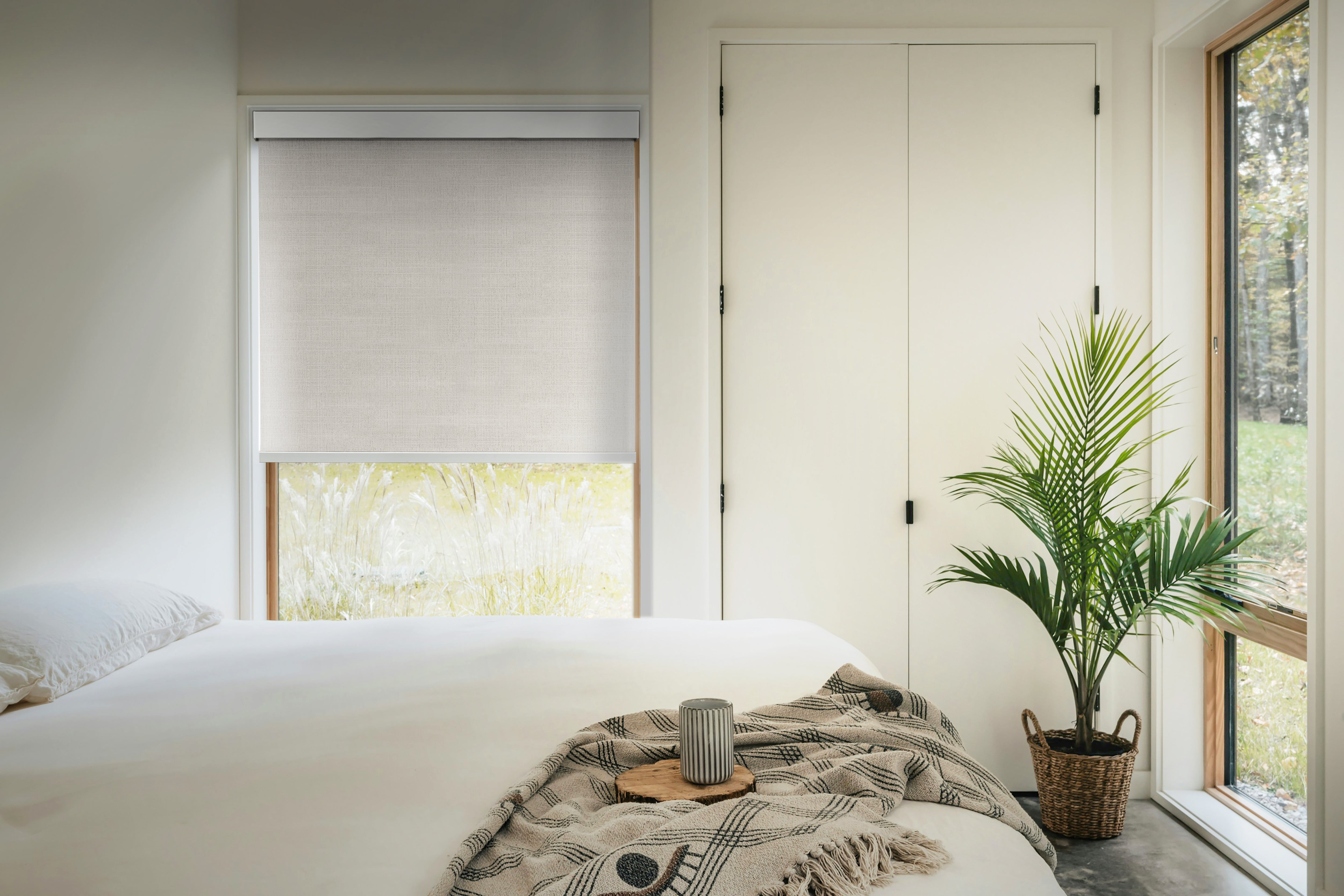 Beach Sand (Room Darkening) on Single Roller Automatic Shade