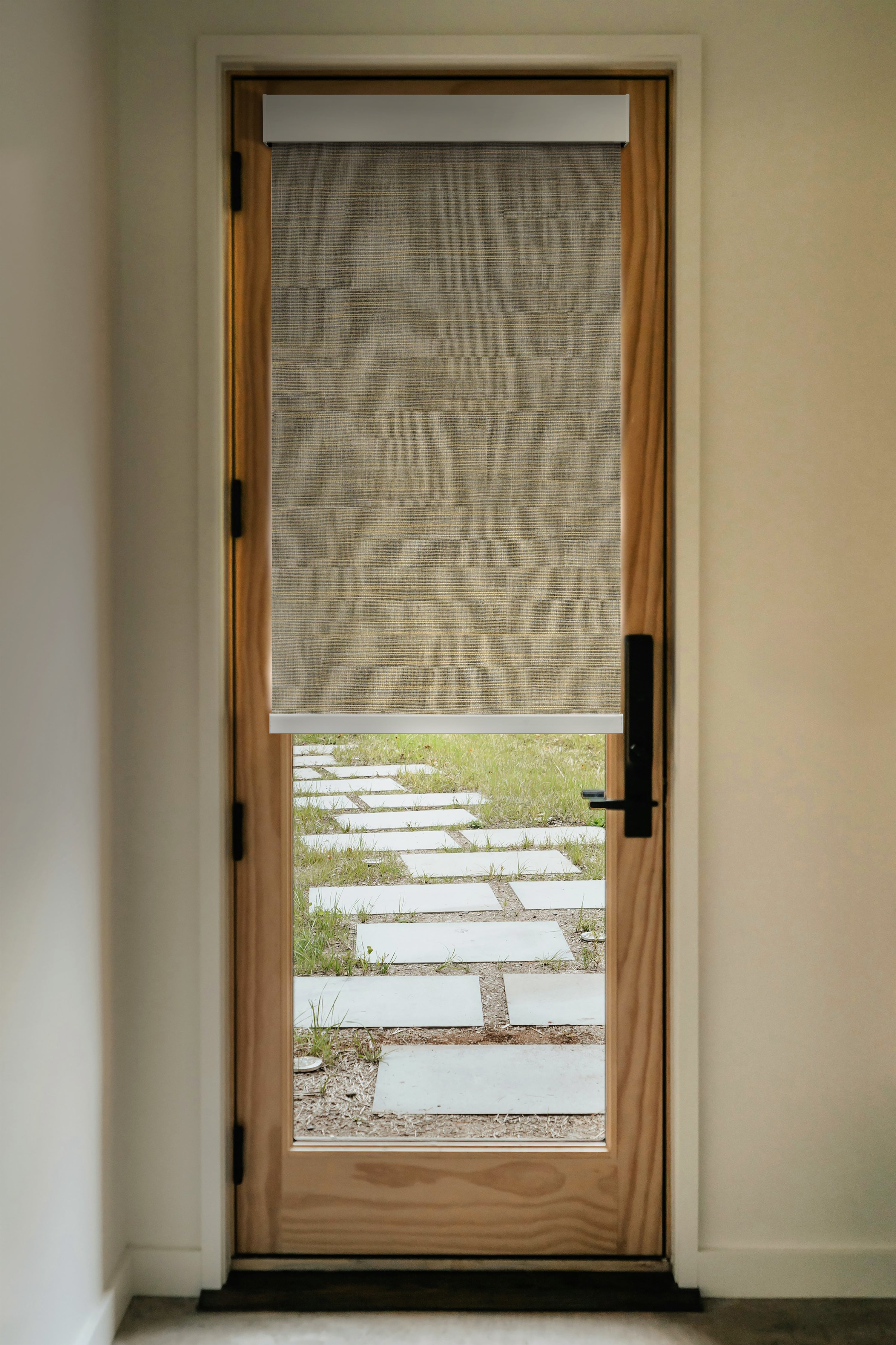 Mocha Brown (Room Darkening) on Single Roller Automatic Shade