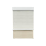 Room Darkening Moonlight White (Front Fabric) & Light Filtering Beige (Back Fabric) on Dual-Roller Automatic Shade 