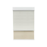 Room Darkening Moonlight White (Front Fabric) & Light Filtering Beige (Back Fabric) on Dual-Roller Automatic Shade 